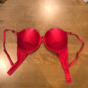 Red with red lace VS bombshell bra 34C